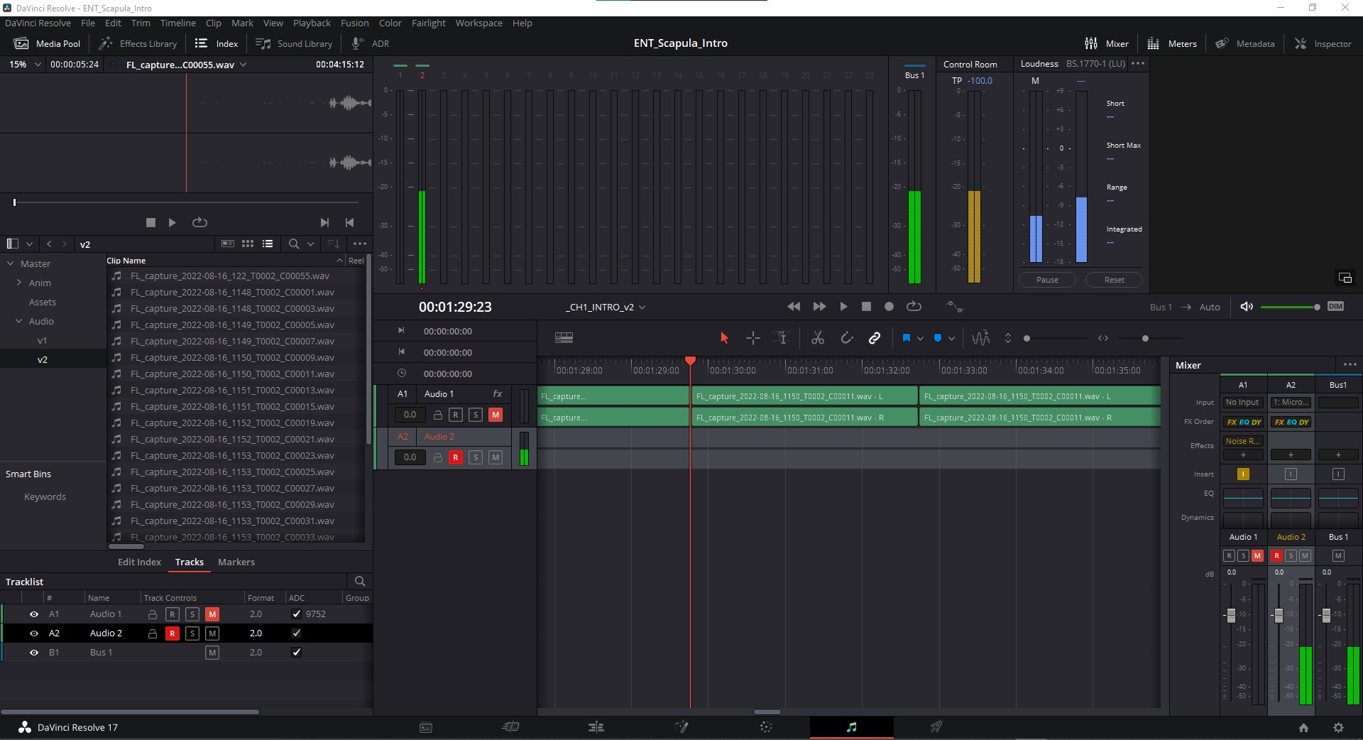 DaVinci Resolve’s “Fairlight” page